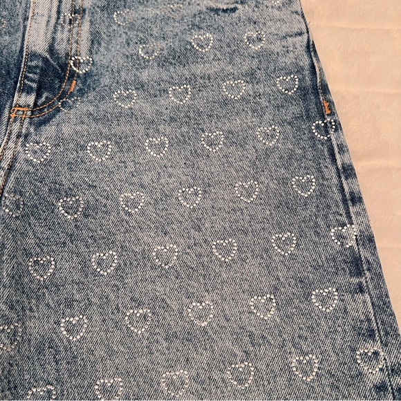 NWT Sandro Cupidon Crystal Heart Embellished Wide-Leg Jeans - Picture 9 of 15